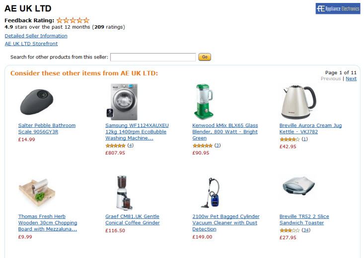 Amazon Reseller Details