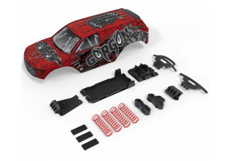 1/10 GORGON Painted Decaled Trimmed Body Set, Red/Black