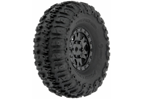 1/24 Trencher Fr/Rr 1.0" Tires Mounted 7mm Black Impulse (4)