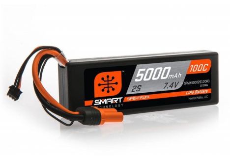 5000mAh 2S 7.4V 100C Smart LiPo Hardcase; IC3
