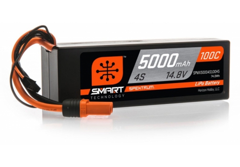 5000mAh 4S 14.8V 100C Smart LiPo Hardcase; IC5 - SPMX50004S100H5