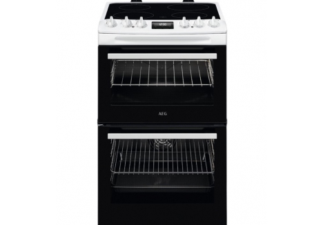 AEG 55cm Double Oven Electric Cooker with Ceramic Hob - CCX1530ACW