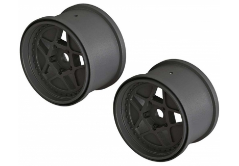 ARRMA 1/10 MT Front Rear 3.8 Inch Wheels 17mm Hex Black Z-AR510113