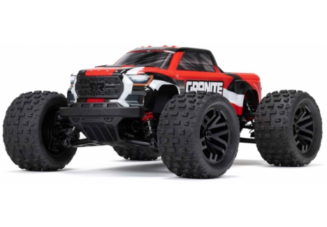 ARRMA 1/18 Scale Red Brushed Monster Truck with Battery & Charger – C-ARA2102T2