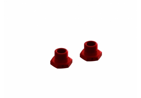 ARRMA Aluminium Wheel Hex 17mm 14.6mm Thick Red Anodised 2 Piece ARA311035