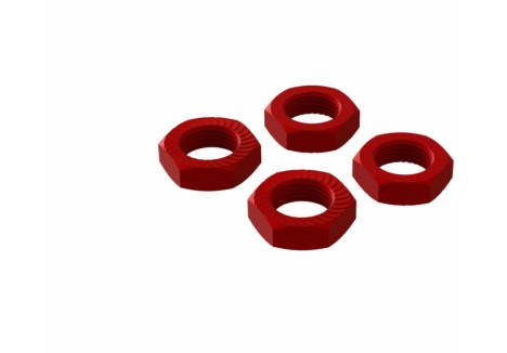 ARRMA Aluminum Wheel Nut 17mm Red 4 Pack Drivetrain Spares Z-AR310906