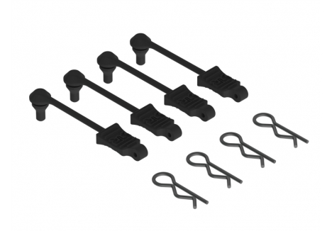 Arrma Body Clip Retainer 1/10 Scale Black 4 Pack AR390165
