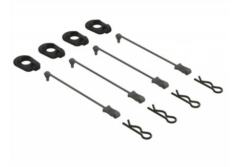 ARRMA Body Clip Retainers 1/5 Scale Black Set of 4 Z-ARA390294