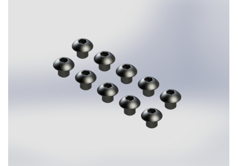 ARRMA Button Head Hex Machine Screw M3 x 3mm Black Steel Pack of 10 Z-AR721303