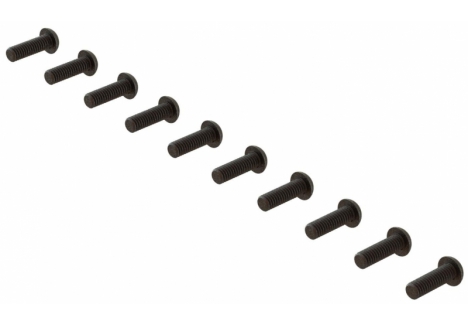 ARRMA Button Head Screw M2.5x8mm Flanged Washer Head Steel Black Z-ARA702006
