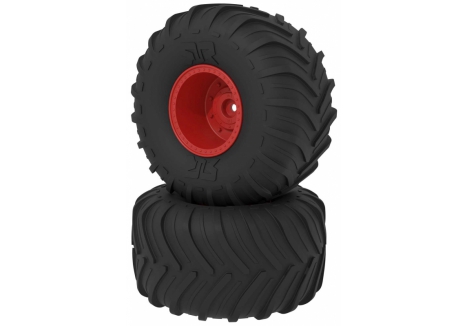ARRMA dBoots Chevron MT Tire Set, Glued, Red G-ARA-2534