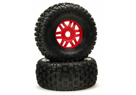 ARRMA DBOOTS Fortress 1/7 Tyre Set Glued Red 2 Pack ARA550065