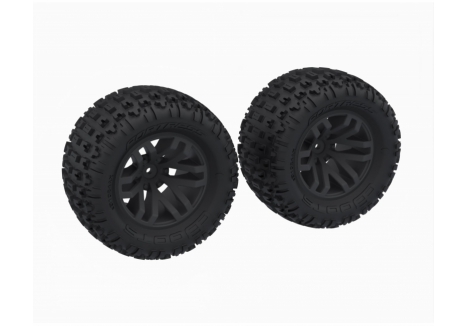 ARRMA dBoots 'FORTRESS MT' Tire Set Glued, Black (2) Z-ARA-1608