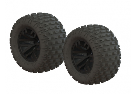 ARRMA dBoots Fortress MT Tyre Set Glued Black 2 Z-AR550044