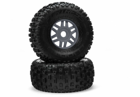 ARRMA dBoots 'Fortress' Tyre Set Glued Gun Metal (Pair) Mojave Z-ARA550069
