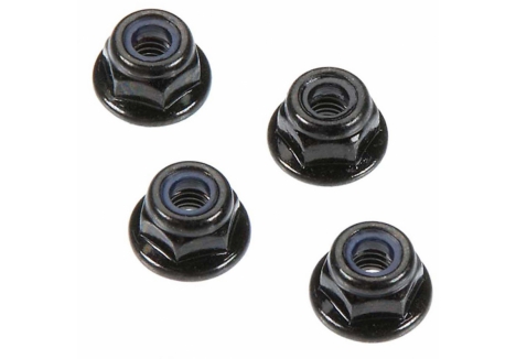 ARRMA Flange Lock Nuts M4 Black Anodised Set of Four RC Wheel Fasteners AR708001