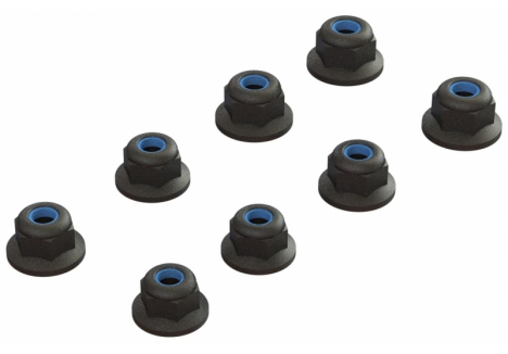 ARRMA Flanged Lock Nut M3 Black 4 Pack RC Hardware Z-ARA708009