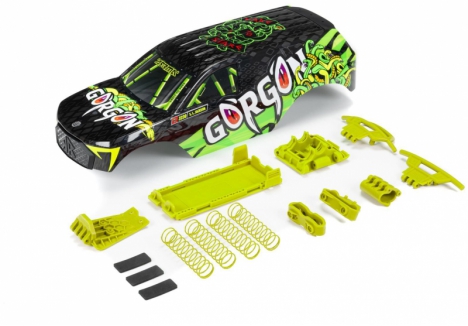 ARRMA GORGON 1/10 2WD RC Monster Truck Painted Body Fluorescent Yellow Z-ARA402349