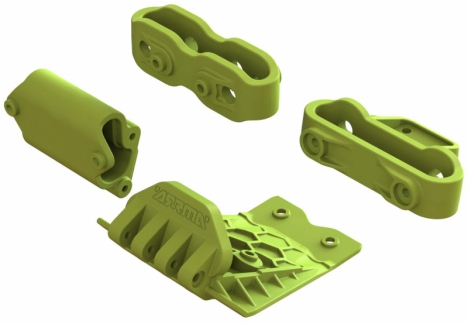ARRMA Lower Skid and Bumper Mount Set Fluorescent Yellow 1/10 ARA320773