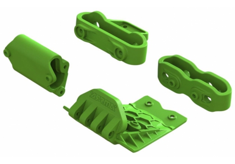 ARRMA Lower Skid and Bumper Mount Set Green Composite Chassis Protection Z-ARA320791