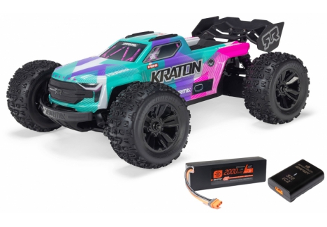 ARRMA Mini Kraton 1/16 4WD 3S Brushless RC Monster Truck RTR Teal Pink C-ARA2508ST2