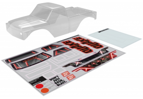 ARRMA QUAKE 1/10 Clear Body Monster Truck with Decals Z-ARA-2870
