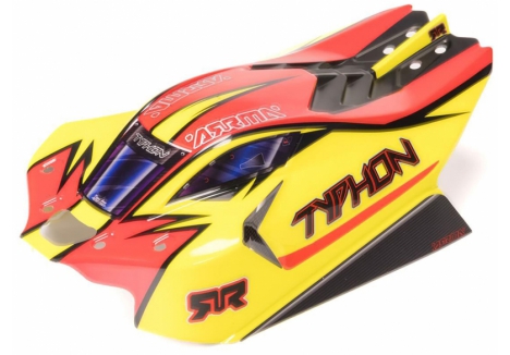 ARRMA TYPHON 4X4 1/8 RC Buggy Body Yellow Red Pre-Painted Z-ARA-2250