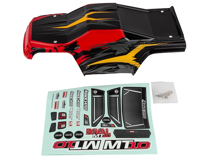 Associated Rival MT10 V2 Bodyshell - Red/Yellow AS25830 - Associated ...
