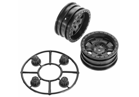 AXIAL 1/10 1.9 Black Rock CRC Wheels, 12mm Hex (2) Z-AX31094