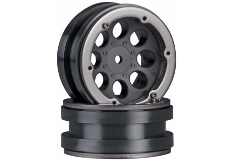 AXIAL 1/10 8-Hole 1.9 Beadlock Wheels, 12mm Hex, Black (2) Z-AX8087
