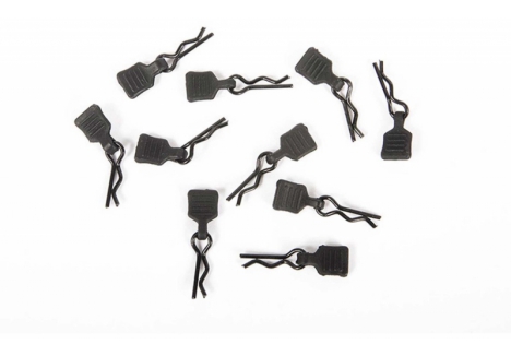 AXIAL 3mm Body Clip w/Tab, Black (10pc) Z-AXI206000