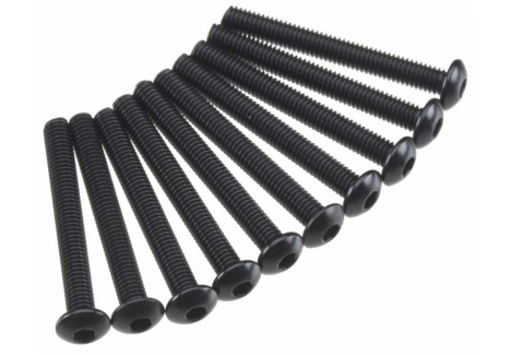 Axial Hex Socket Button Head M3x25mm Black 10 Pack AXA120