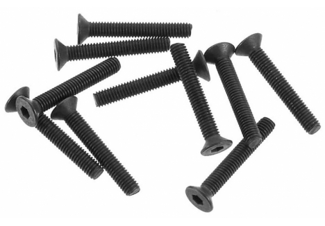 Axial Hex Socket Flat Head M3x20mm Black 10 Pack AXA149
