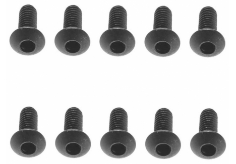 Axial M2.6x6mm Hex Socket Button Head Screws Black 10 Pack Z-AX31280