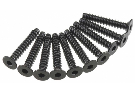 Axial M3x18mm Hex Socket Tap Flat Head Self-Tapping Screw Black Pack Z-AXA468