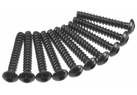 Axial M3x18mm Hex Tap Button Head Self-Tapping Screws Black 10 Pack Z-AXA438