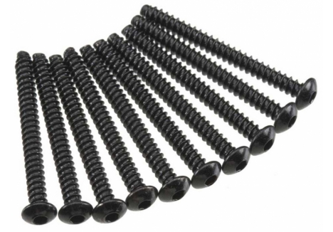 Axial M3x30mm Hex Socket Button Head Self-Tapping Screws Black 10 Pack Z-AXA441