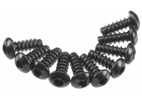 Axial M3x8mm Hex Socket Tapping Button Head Screws Black 10 Pack Z-AXA434