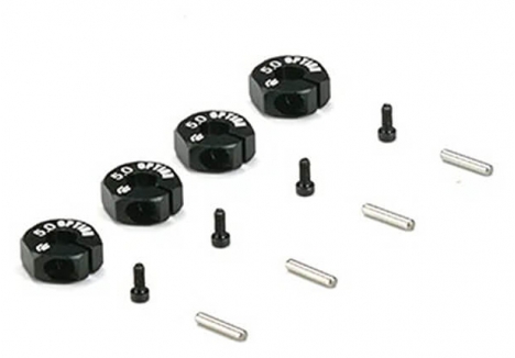 CARISMA 12MM ALUMINIUM WHEEL HEX SET (5MM) BLACK CA16693