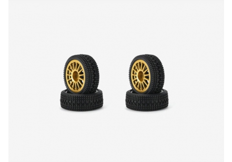 Carisma GT24 Subaru 1/24 Micro Rally Wheel and Tyre Set Pre-Mounted CA16432