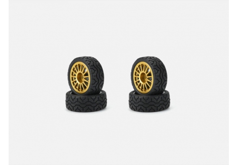 Carisma GT24 Subaru STI-9 1/24 Bronze Rally Wheel Tyre Set CA16433