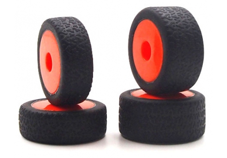 Carisma GT24B 1/24 Scale Orange Wheels with Mounted Tyres CA15637