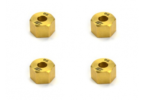 Carisma Scale Adventure Brass Weighted Wheel Hex Set 4 Pieces CA16083