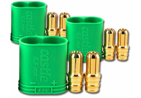 Castle Creations 6.5mm Polarized Bullet Connectors 200A RC Power Connector O-CC6800