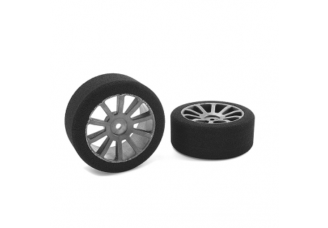 Corally Attack Foam Tires 1/10 GP Touring Rear 35 Shore 30mm Carbon Rims C-14705-35