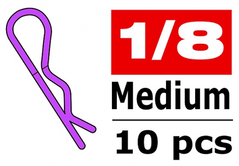 Corally Body Clips 45 Bent Medium Purple 10 Pieces 1/10 RC Car C-35113