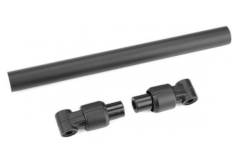 CORALLY CHASSIS TUBE FRONT 135MM ALUMINUM BLACK 1 SET C-00180-732