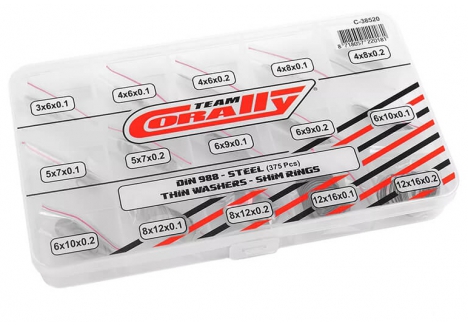 CORALLY SHIM RING SET STEEL 15 SIZES 375PCS C-38520