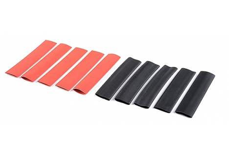 Corally Shrink Tubing 9.5mm Red Black 10 Pieces C-50224