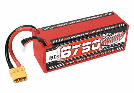 CORALLY SPORT RACING 50C LIPO BATTERY 6750MAH 14.8V STICK 4S HARDWIRE XT90 C-49430